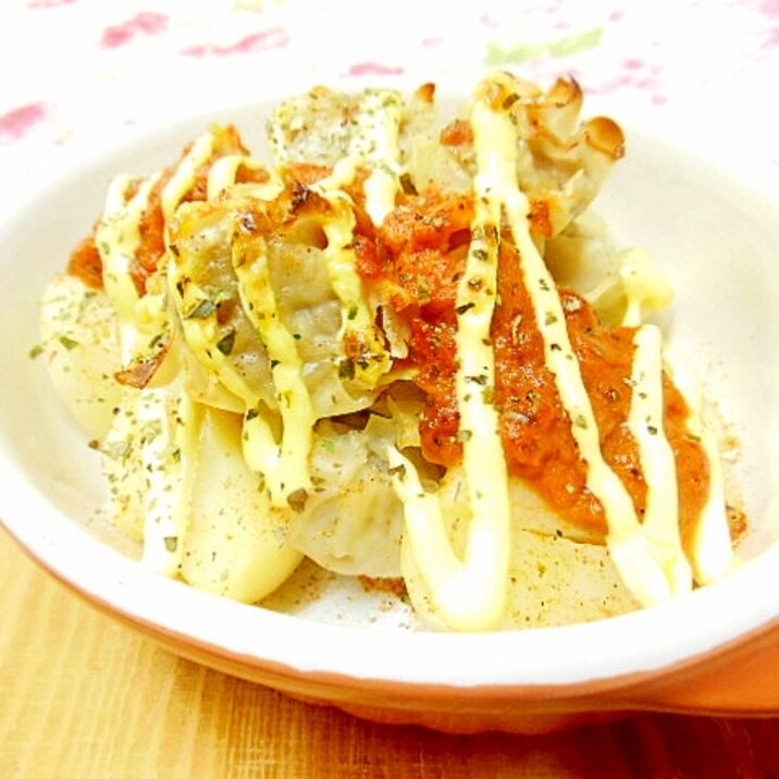 ❤馬鈴薯と焼売のトマトチーズ焼き❤